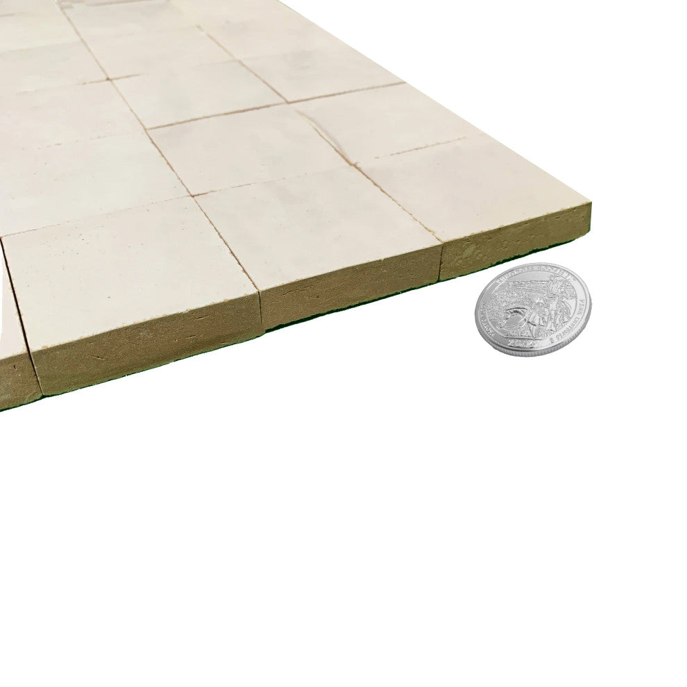 Contemporary Zellige Off-White, 12"x12"x1/2" Panel