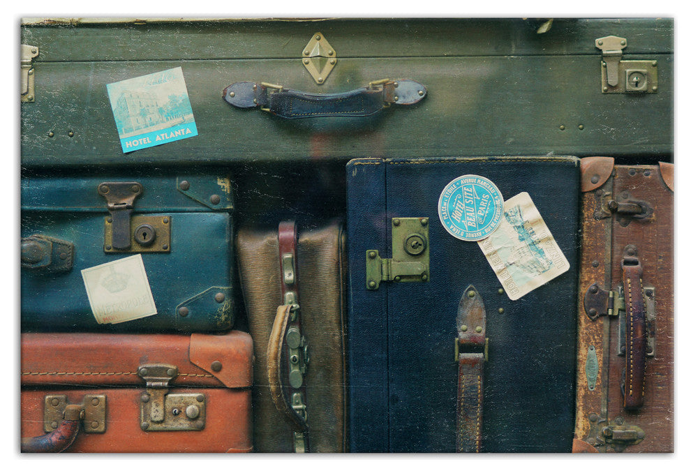 Vintage Suitcases 16x24 Print on Canvas