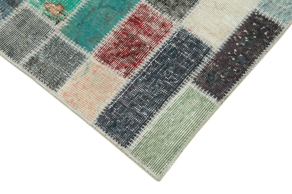 Rug N Carpet - Handmade Turkish 3' 1" x 10' 0" Colorful Patchwork Runner Rug