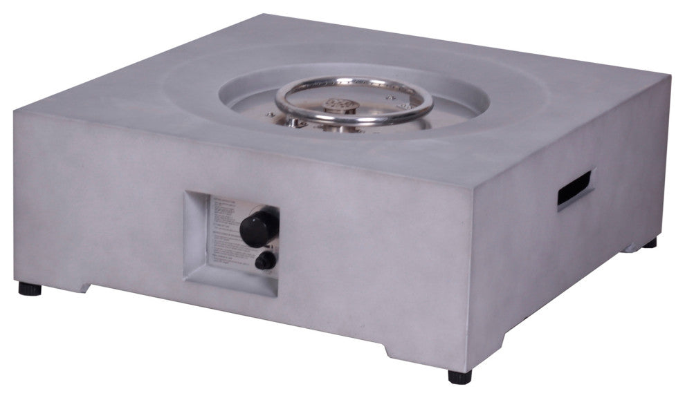 Square Faux Stone Outdoor Fire Pit with Rain Cover