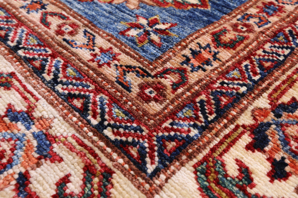 Super Kazak Hand-Knotted Wool Rug 5' 0" X 7' 1" Q10258