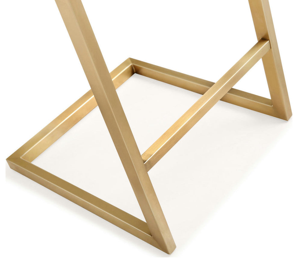 TOV Furniture Parma Black Gold Steel Counter Stool (Set of 2)
