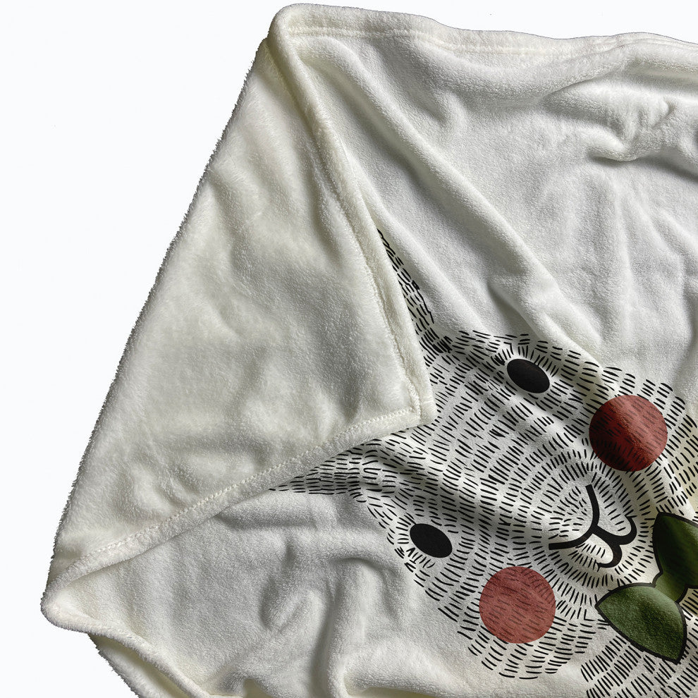 60 x 80 in Bow-tie Easter Bunny Throw Blanket, Laurel Tree Green