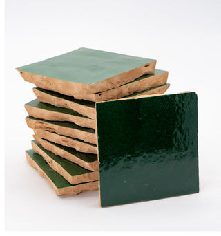 Moroccan Zellige Mosaic 4x4, Hunter Green