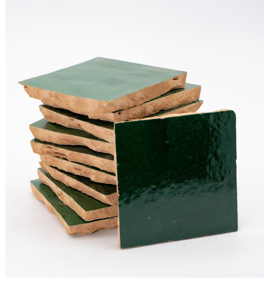 Moroccan Zellige Mosaic 4x4, Hunter Green