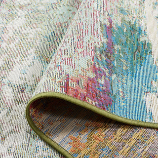 Safavieh Barbados Collection Indoor-Outdoor, BAR545 Rug, Green/Blue/Purple, 6'6" Square