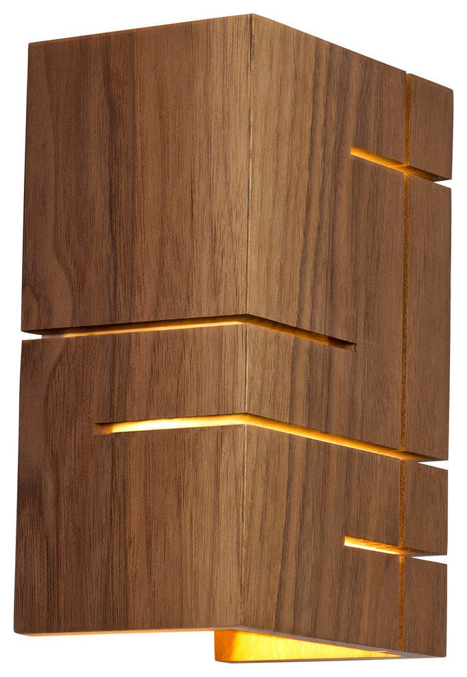 Claudo - LED Wall Sconce, Wood: Walnut
