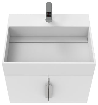 CastelloUSA Amazon 24" Wall Mounted Bathroom Vanity Set, White, White Top, Brushed Nickel