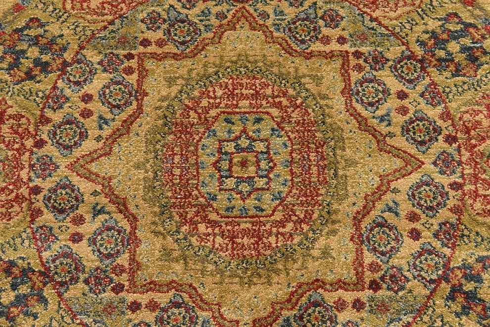 Unique Loom Beige Hamilton Palace 3' 3 x 3' 3 Round Rug