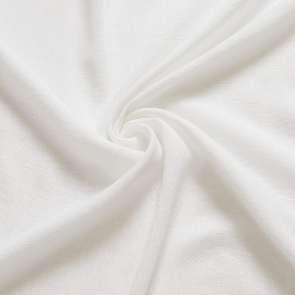 Linen Look Tie Top Curtains, White