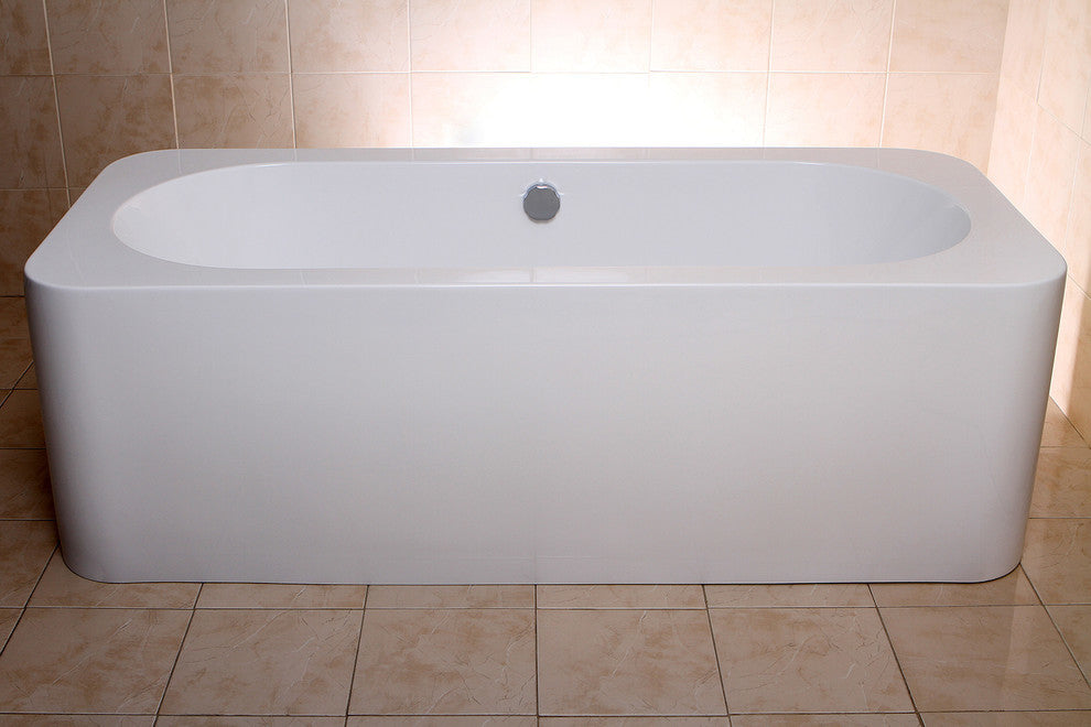 Aqua Eden 71" Acrylic Freestanding Rectangular Tub With Drain, White