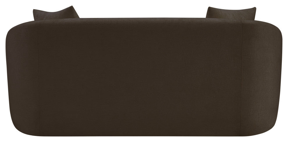 Penelope Upholstered Loveseat, Brown, Chenille Fabric