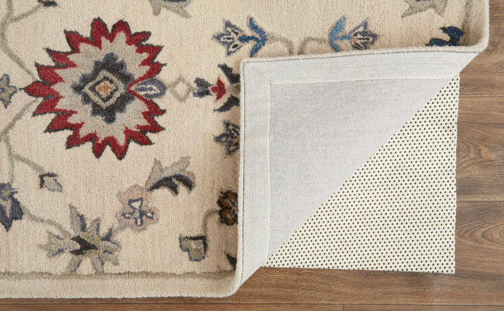 Weave & Wander Mattias Persian Ivory Sand/Blue/Red Rug, 9' X 12'