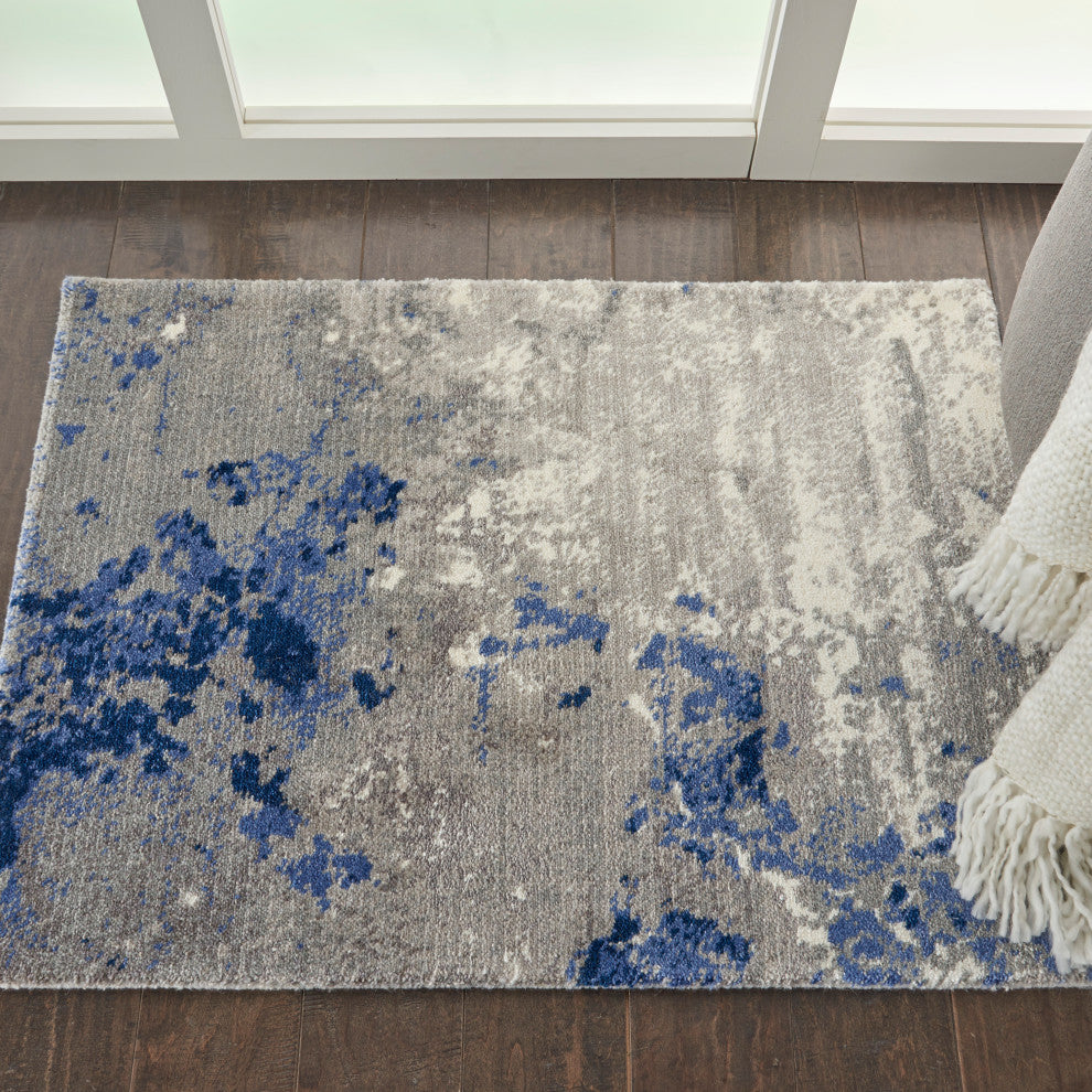 Nourison Twilight 2' x 3' Blue/Grey Modern Indoor Area Rug
