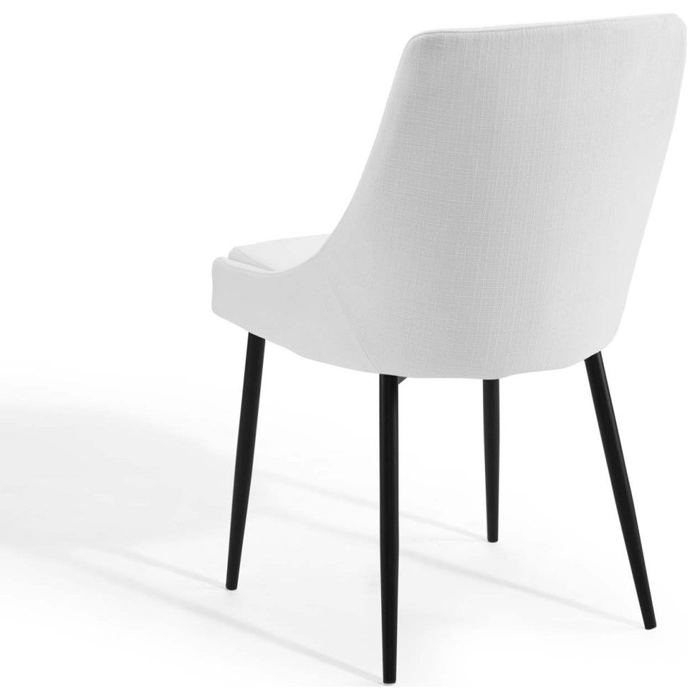 Side Dining Chair, Set of 2, Fabric, Metal, Black White, Cafe Bistro Restaurant