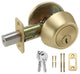 Design House Single Cylinder 2-Way Round Corner Deadbolt with Latch in Gold