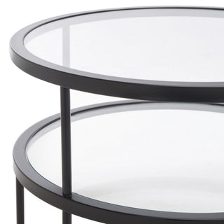 Safavieh Layta 3 Shelf Accent Table, Black/Clear