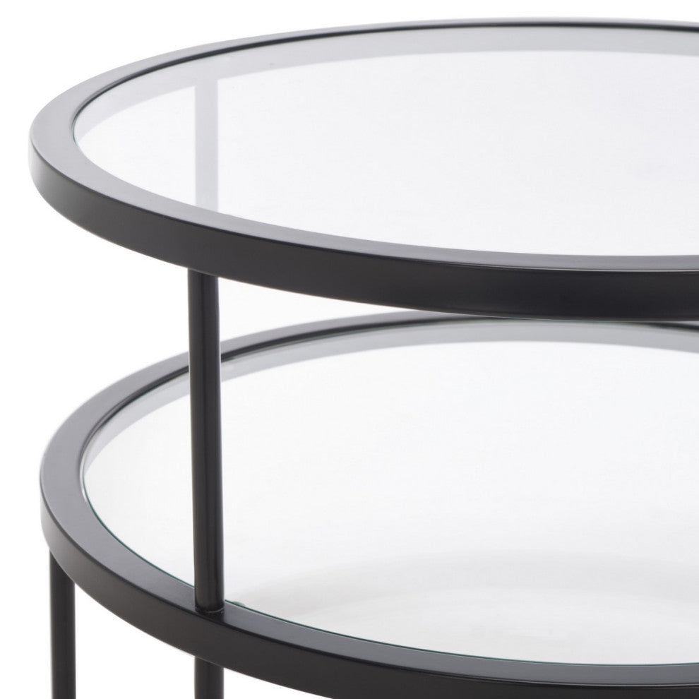 Safavieh Layta 3 Shelf Accent Table, Black/Clear