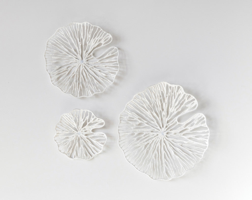 Handmade White Coral Shaped Paper & Metal Wall DÃ©cor (Set of 3 Sizes)