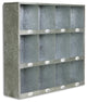Nine Slot Galvanized Metal Open Wall Cabinet