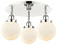 Beacon-3 Light 18" Flush Mount-Polished Nickel, Matte White Glass Shade
