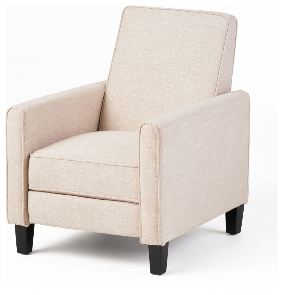 GDF Studio Hinus Indoor Upholstery Club Chair Recliner, Light Beige