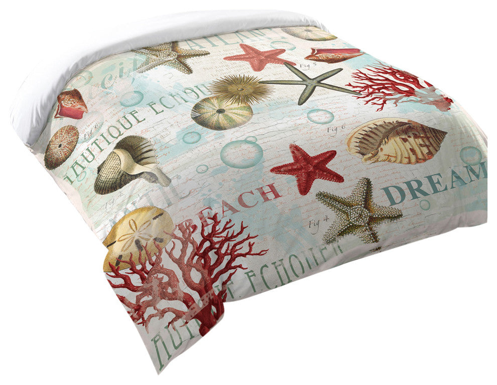 Laural Home Dream Beach Shells Comforter, Queen