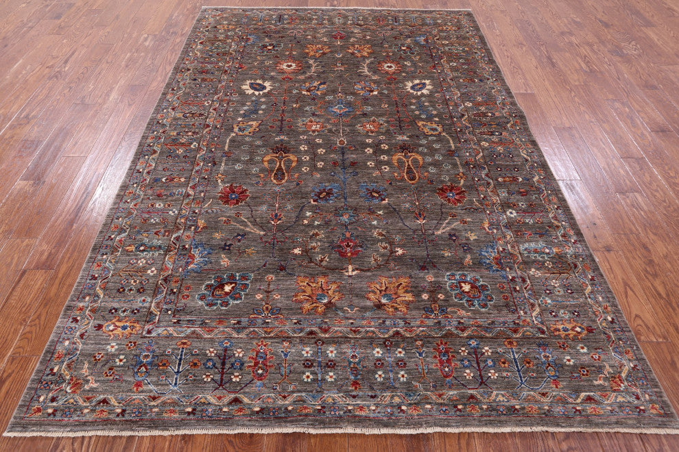 6' 9" X 9' 8" Persian Tabriz Hand Knotted Rug Q9645