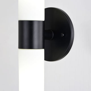 Elliot 2 Light Black Bathroom Vanity Wall Sconce Fixture White Glass