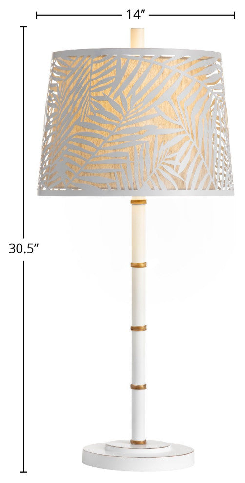 Palm Harbor 31" Table Lamp With Metal Tapered Drum Shade, White