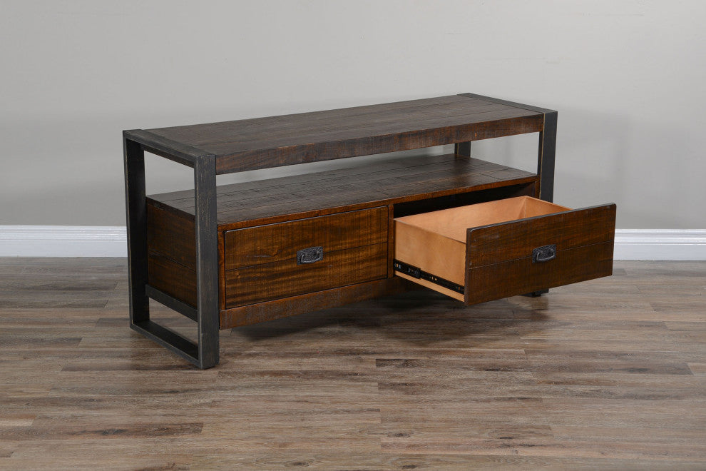 64" TV Stand Media Console Modern Rustic Industrial Cabinet