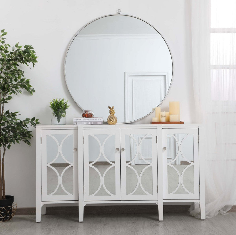 Magnus 60" Mirrored Credenza, White