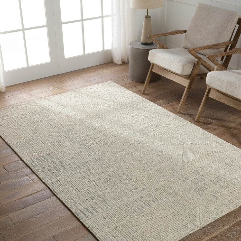 Jaipur Living Karim Handmade Striped Cream/ Light Gray Area Rug 6'X9'