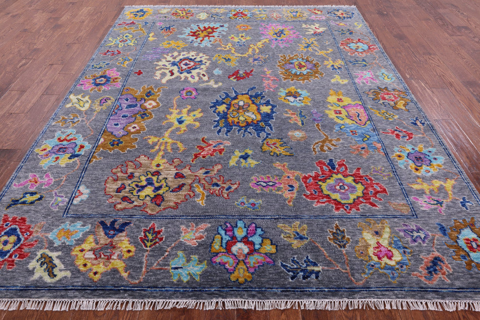 8' 1" X 9' 11" Turkish Oushak Hand-Knotted Wool Rug - Q14835