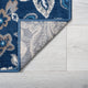 Stella Traditional Floral Dark Blue Runner Rug, 2'x7'
