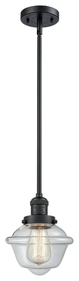 1-Light Small Oxford 8" Pendant, Matte Black, Glass: Clear