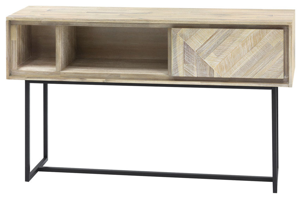 Peridot 1 Drawer Console Table, Natural Acacia Wood