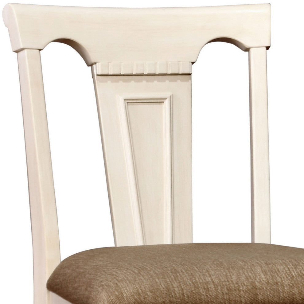 Furniture of America Hendrix Wood Counter Height Chair in White (Set of 2)