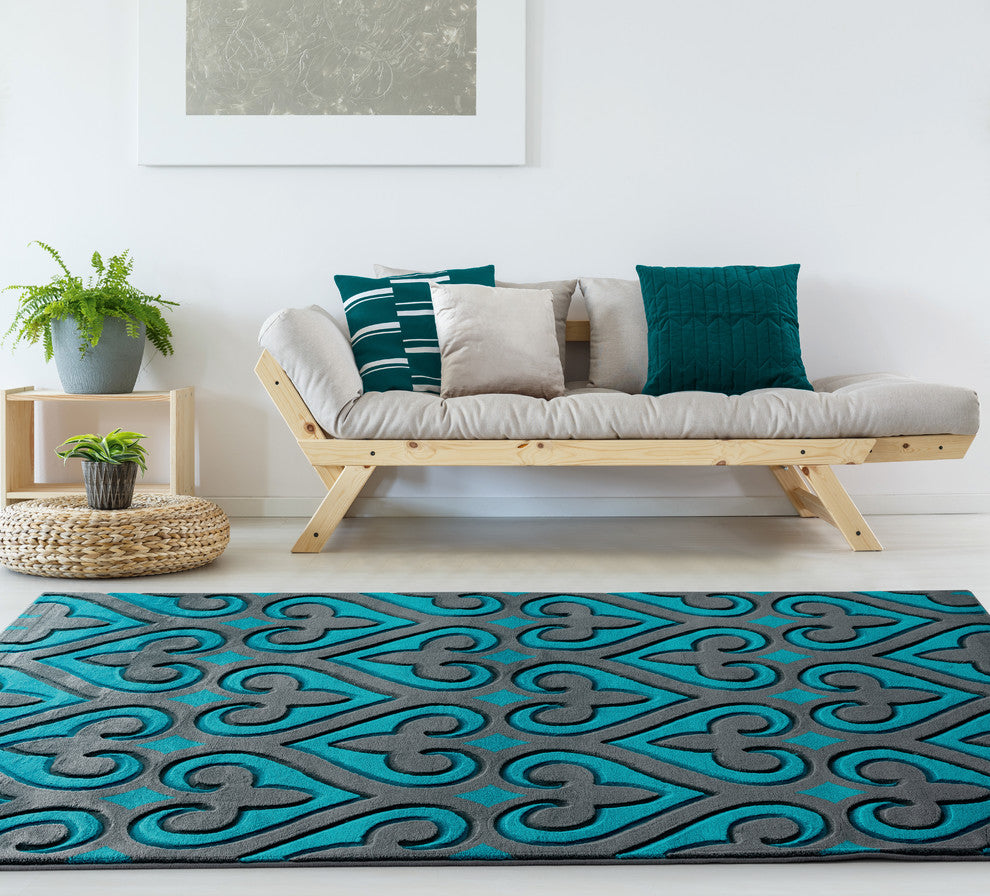 United Weavers Bristol Heartland Turquoise Mat Rug 2'7x4'2