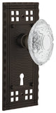 Craftsman Plate Double Dummy, Keyhole Crystal Victorian Knob, Oil-Rubbed Bronze