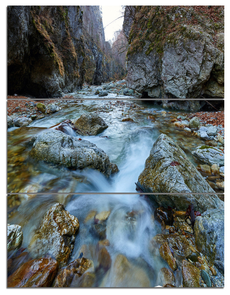 "Blue Water in River" Photography Canvas Print, 3 Panels, 28"x36"