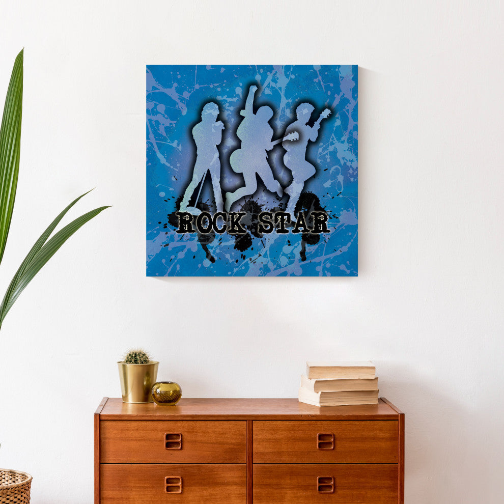 Rock Star Blue 20x20 Canvas Wall Art