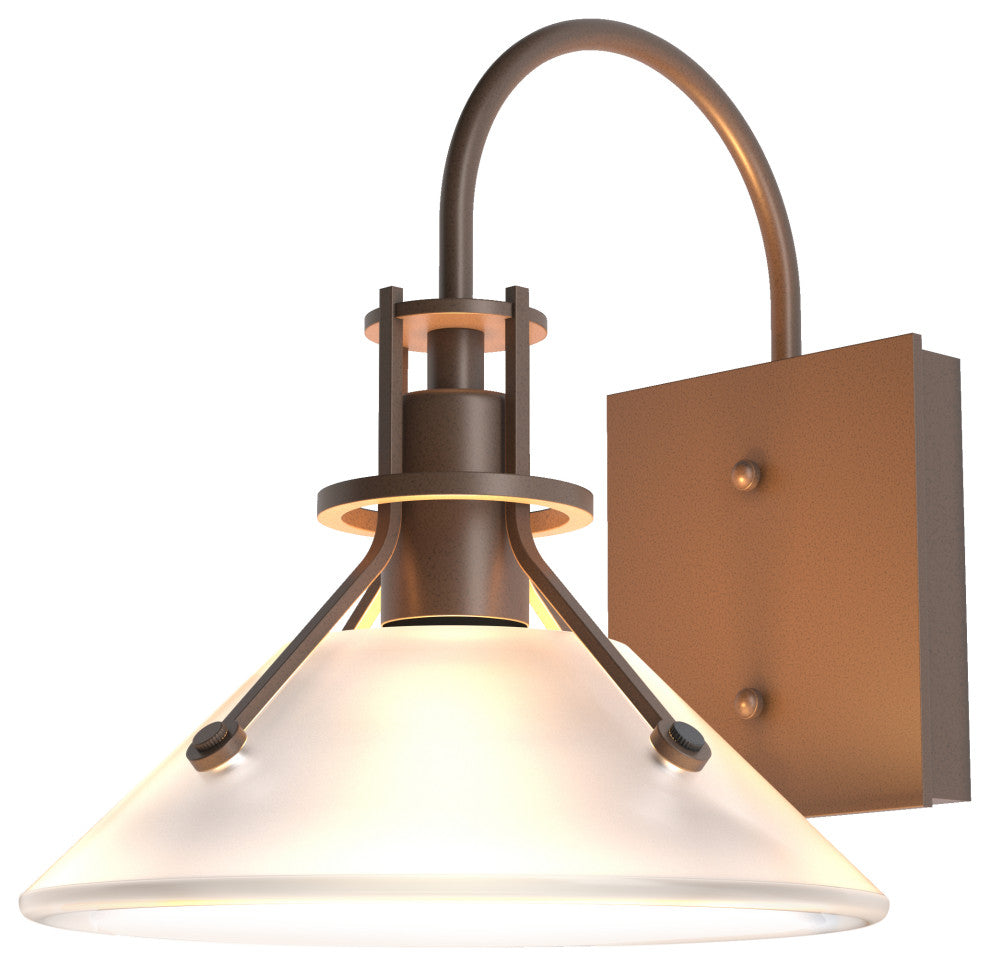 Henry Small Glass Shade Outdoor Sconce, Coastal Bronze Finish, Frosted Glass