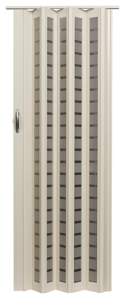 Homestyle Metro 36" x 80" Aluminum Frosted Square Folding Door, White Frosted Square