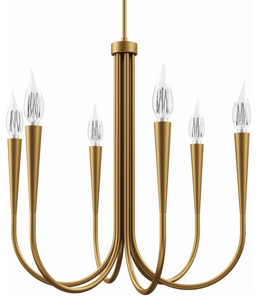 Penrose 6-Light Chandelier, Satin Brass