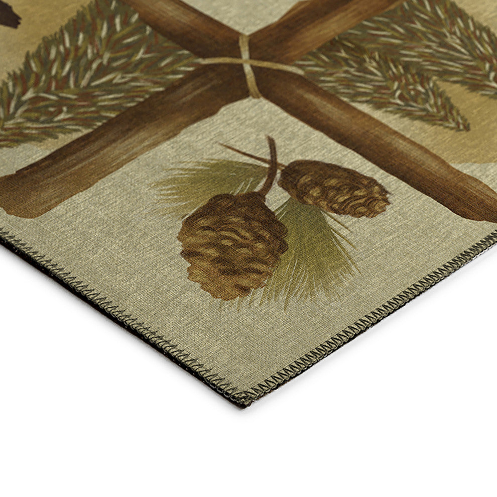 Indoor/Outdoor Excursion EX2 Beige Machine Washable 3' x 5' Rug