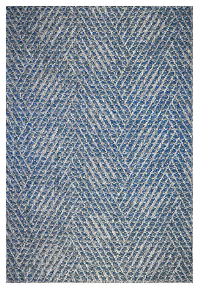 Maryland Abbel Indoor/Outdoor Area Rug, Blue, 4' x 6', Geometric