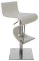 Portland Adjustable Bar Stool, Modern Contemporary Counter Stool Leather, White
