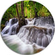 Waterfall Huai Mae Kamin, Landscape Disc Metal Artwork, 11"