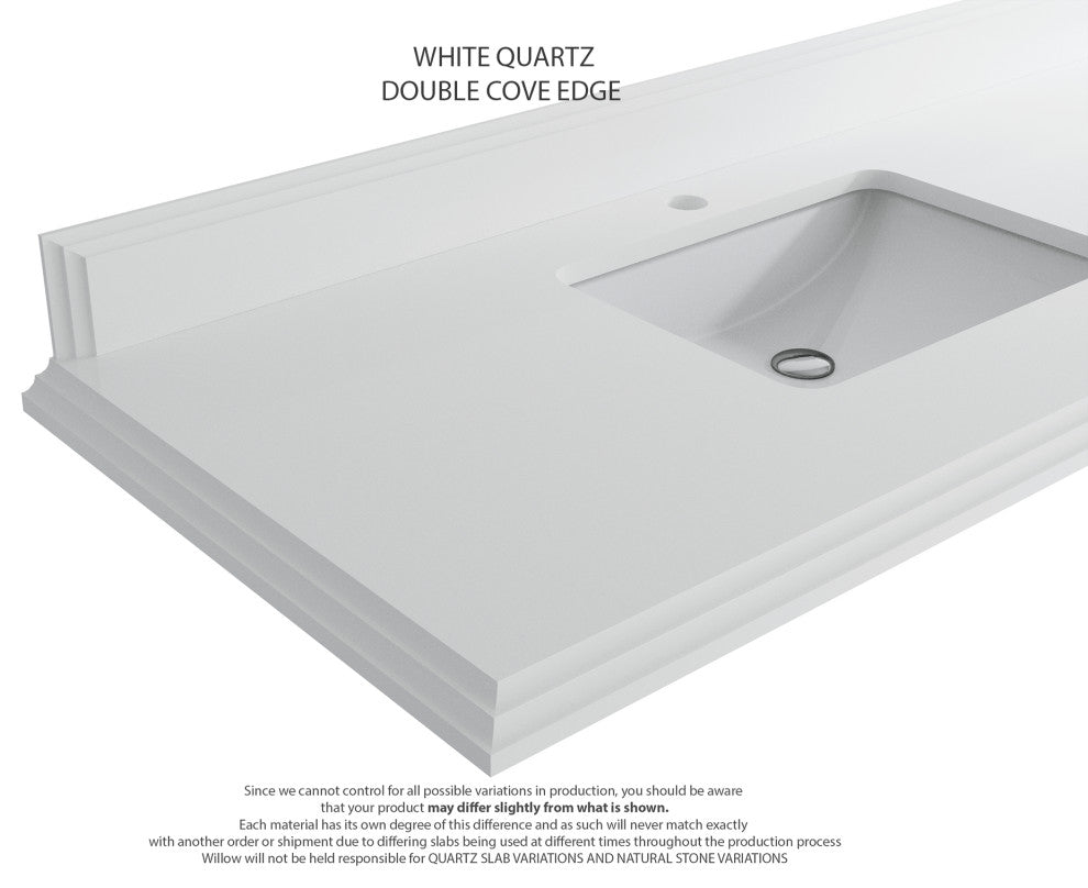 Sonoma 36 Right Offset Bath Vanity in Light Natural Teak with 1.5" White Quartz
